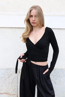 4-v-1 Wrap Top Črna