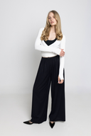 Elegantne Hlače Silky Črno/Modra